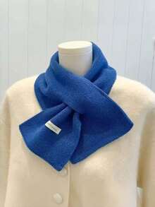 1pc Women's New Autumn/Winter Scarf, Versatile Korean Style Couple Warm Triangle Cross Neck Warmer Small Scarf - Multicolor - View 11