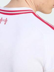 Adidas Men's LFC A JSY Short Sleeve Knit Collarless T-Shirt TKA6860 - Red and White - View 5