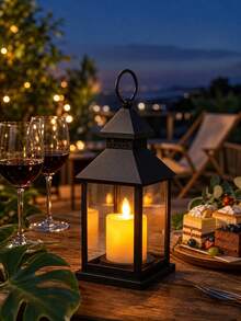 Retro Lantern Decor, LED Flickering Flameless Candle Battery Powered LED Hanging Lamp, Suitable For Indoor Outdoor Garden Patio Home Decor - Hand-held Candle Lantern - View 6