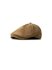 1pc Vintage British Style Beret Hat, Unisex Solid Color Newsboy Cap, Autumn/Winter Commuter Outfit, Elegant Artist Hat - Multicolor - View 10