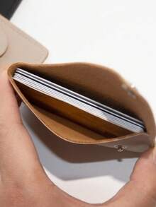 Ladies Minimalist Envelope Snap Card Package, PU Coin Purse Ultra-Thin And Hand In Hand With Storage Package, Simple And Casual Daily Use. - Multicolor - View 8
