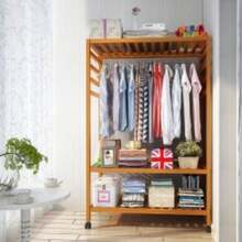 Heavy Duty Wooden Clothes Rail Rack Garment Hanging Stand Corner Open Wardrobe - 26SSY-wIN-uK-wooden Clothes Rail - View 7