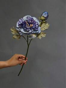 1pc Vintage Double-Head Large Peony Artificial Flower, European Style Silk Peony Floral Decoration, Home Decor, Photography Prop - Multicolor - View 10