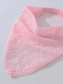 1件原創花卉刺繡捲邊女用髮帶，適合日常與度假使用 - 粉色 - 查看 3