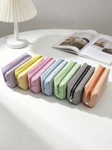 6/3/1pc Large Capacity Travel Storage Bag, Convenient Striped Storage Bag, Cosmetic Storage Bag, Multi-Functional Zipper Bag, Holiday Gift, Christmas Gift, Women's Gift. - Multicolor - View 8