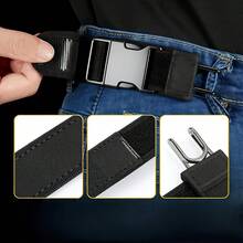 1pc Buckle‑Free Invisible Elastic Men's Belt With Tactical Metal Hook, Adjustable Stylish Waistband Fixation Accessory, Comfortable For Daily Commuting And Outdoor Use, Great Wearable Supply For Daily Outfit And Christmas Holiday Matching - Multicolor - View 6