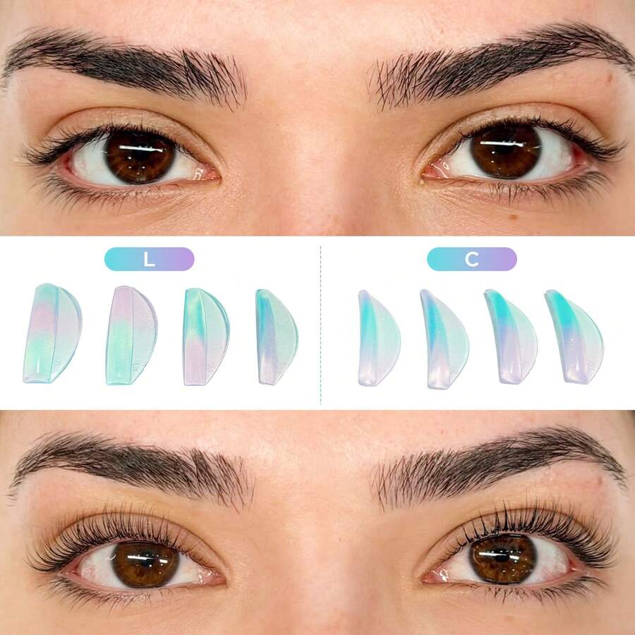 Libeauty 8 Pasang Bantalan Pengangkat Bulu Mata L/C Curl, Batang Pengeriting Bulu Mata - MultiWarna - View 1