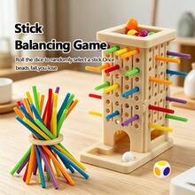 4-In-1 Game Set, Stick Pulling, Color Sorting, Balance Beam, Stick Picking, Comprehensive Exercise For Children's Thinking Ability, Concentration, Creativity, Color Recognition, Interactive Early Education Toy, Birthday Gift, Holiday Gift, Surprise Gift, Mystery Gift, Tabletop Game, Children's Educational Toy (Accessories Random) - Multicolor - View 4