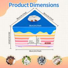 ITANDME Triangular Guinea Pig Hideout, Rainbow Cake Bunny Hideout, Bottomless And Easy To Clean, Small Animal Bed, Guinea Pig Hideout And Cage Accessories-Suitable For Guinea Pigs, Ferrets, Hedgehogs, Dwarf Rabbits, And More - View 4