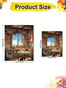 مجموعة الرسم بالأرقام DIY منظر مطبخ ريفي دافئ (بدون إطار أو بإطار 8x12 / 16x20 بوصة) طلاء أكريليك، فن وحرف يدوية للمبتدئين البالغين، ديكور جدران المنزل، وهدايا العطلات لعشاق التصميم الداخلي - أطقم - مشاهدة 2