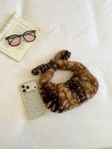 Cute Fuzzy Fashion Commuter Shoulder Crossbody Bag - Coffee - View 7