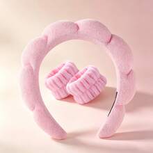 Pink Velvet Headband, Non-Slip Spa Hair Accessory, Suitable For Face Washing, Makeup, Skincare Routine And Daily Styling - Pink - View 10
