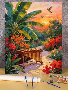 1pc Landscape Theme DIY Oil Painting By Numbers, Canvas Painting DIY Crafts, Adult Home Decoration, Holiday Gift. - Sets - View 2