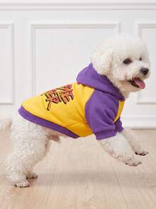 The 3estie 3eastie 1pc Funny English Fashion Pet Hoodie Sweatshirt, Suitable For Chihuahua And Small Dogs, Physical Flea Protection, Pet Dog Clothes, Fashionable Hoodie Sweatshirt For Cats And Dogs, Indoor And Outdoor - Multicolor - View 6