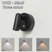 Rechargeable LED Spotlight Wall Light, Adjustable Beam Strong Light, USB Rechargeable Picture Light For Bedroom And Living Room, Indoor Wall Light With Adjustable 3 Color Modes, Modern Magnetic Reading Light - Multicolor - View 3
