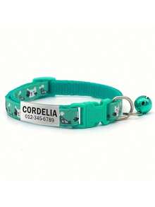 Custom Engraved Pet ID Collar With Bell - Cute Cartoon Kitten Design, Adjustable Polyester Strap For Dogs & Cats, Includes Personalized Name Tag With Owner's Phone Number - Durable Anti-Lost Accessory, Perfect Gift For Pets - Multicolor - View 18