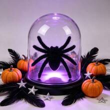 10PCS Halloween Flocked Spider Scary Realistic Fuzzy Fake Spider Haunted House Props Bar Decoration, Halloween Party Decoration Supplies - Flocked Spider - View 7