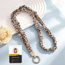 Scrunchie Fabric Neck Lanyard , Teacher Lanyard With Clear ID Badge Card Holder, Leopard Checkerboard Print Solid Color Neck Strap For Work ID Card Ke - Multicolor - View 22