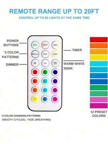 1pc Battery Powered LED Push Light, Wireless 12-Color RGB, Adhesive Mount, Suitable For Wardrobe, Bedroom, Wall, Under Cabinet, Battery Operated Puck Light - Multicolor - View 13