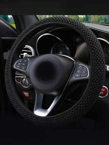 Elastic Fit Steering Wheel Cover, No Inner Ring Easy Installation, Anti-Slip Mesh Grip, All Season, Unisex, Fits 38cm - Multicolor - View 5