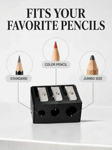 1pc Black High-End 4-Hole Eyeliner & Eyebrow Pencil Sharpener, Large & Small 4-Hole Design Pencil Sharpening Tool, Portable Multi-Function Pencil Sharpener - Black - View 4