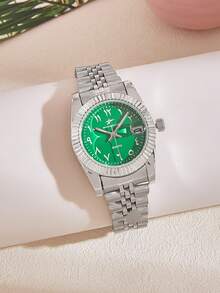 RICECGO 1pc Women's Classic Quartz Watch Suitable For Daily Wear Business Meetings Gift, Includes Box - Silver - View 12