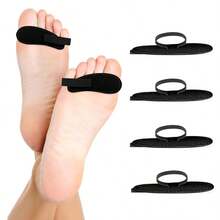 2 Pairs Adjustable Toe Separators, Soft Forefoot Cushion Pads, Relieve Toe Squeezing - Black - View 1