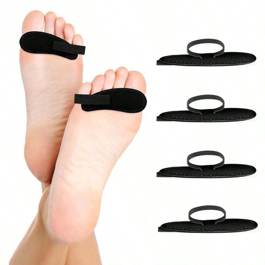 2 Pairs Adjustable Toe Separators, Soft Forefoot Cushion Pads, Relieve Toe Squeezing - Black - View 1