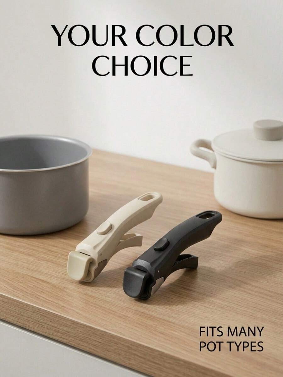 Thickened Universal Pot Handle Clip - Heat-Resistant Detachable Kitchen And Outdoor Cooking Pot Clip, Durable Metal Pot Lid Lifting Tool, Ergonomic Grip, Easy To Install/Remove Lever Mechanism, Suitable For Most Indoor/Outdoor Cookware | Anti-Scald Anti-Slip Design | Ideal Choice For Camping And Kitchen Upgrade, Heat-Resistant Anti-Slip Grip, Easy To Clean And Store - Suitable For Most Pots And Pans Winter Anti-Scald Accessory Kitchen Accessory Kitchen Gadget - Multicolor - View 1