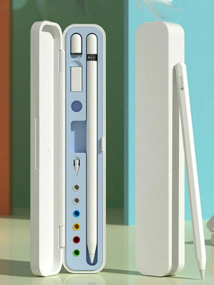 1pc Apple Pencil Storage Pen Case Compatible With Apple Pencil 1st/2nd Gen, Capacitive Pen Tip Adapter Accessory Pen Box, Fashionable Storage, Durable Protection, Compact And Portable, Suitable For IPad Tablet Pen, Convenient For Use Anytime And Anywhere, (Pen And Accessories Not Included) - Multicolor - View 1