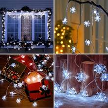 1pc 1.5/3/6m Warm White Christmas String Lights, LED Snowflake Battery Powered, Suitable For Living Room And Other Indoor Home Decor, Christmas, Thanksgiving, New Year Party, Winter And Gatherings (Battery Not Included) - Snowflake - View 7