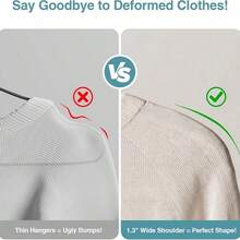 12/6 Pack Sturdy Plastic Hangers - Reinforced Shoulder Design, 360-Degree Swivel Hook, Non-Slip Polished Surface, Perfect For Adult Clothing Storage, Closet Organization And Wardrobe Display - Beige - View 3
