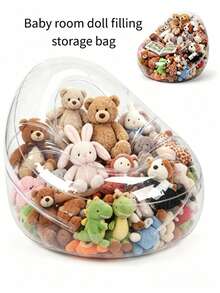 Storage Bean Bag Large Capacity PVC Zipper Storage Bag Bedroom Plush Doll Blanket Storage Bag Suitable For Nursery Playroom - Multicolor - View 1