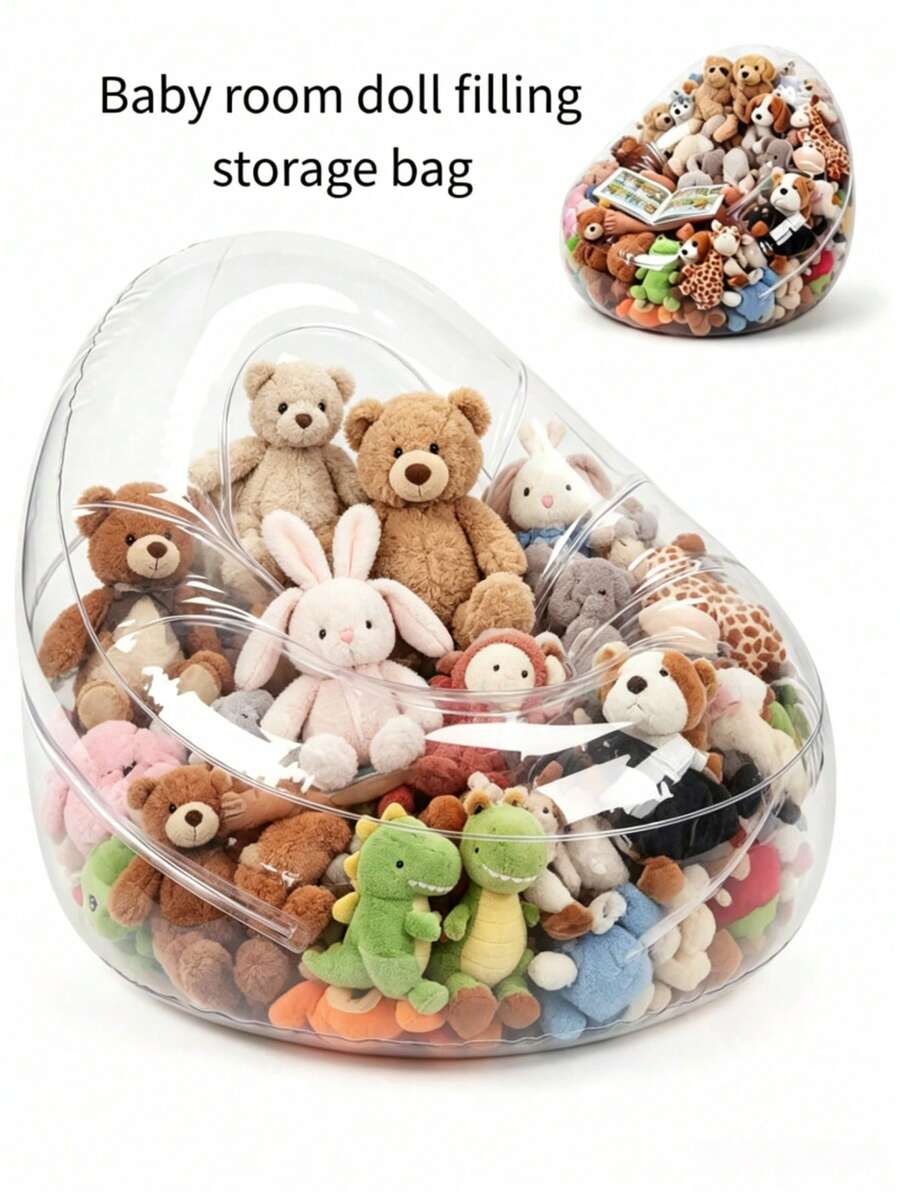 Storage Bean Bag Large Capacity PVC Zipper Storage Bag Bedroom Plush Doll Blanket Storage Bag Suitable For Nursery Playroom - Multicolor - View 1