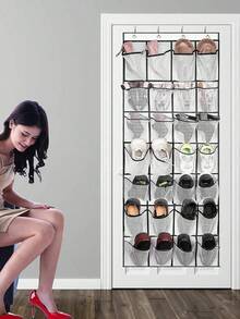 1pc Hanging Door Shoe Organizer, 35 Mesh Pockets, Suitable For Closet, Entryway, Bedroom, Bathroom, Storage Room Hanging Shoe Rack, Men's Sneakers, Women's High Heels, Flip-Flops Storage Rack - View 8