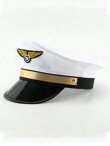 1pc Aviation Pilot Hat Uniform Cap Flight Attendant Cosplay Costume Hat Pilot Cap Stewardess Police Hat Men's Gift - Multicolor - View 8