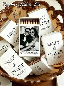 Customized Matchbox, Personalized Wedding Party Matchbox,(Matchbox Only, Matches Not Included). Personalized With Images, Logos And Text, Suitable For Weddings, Various Party, Birthday Celebrations, Anniversary Souvenir, Event Favor. - Multicolor - View 4