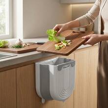 1PC Collapsible Hanging Trash Can For Kitchen Cabinet Door, Space Saving Foldable Waste Bin With Large Capacity, No Drill Over The Door Garbage Container, Easy To Clean Waterproof For Kitchen Bathroom RV Office Small Space - Multi-color - View 1