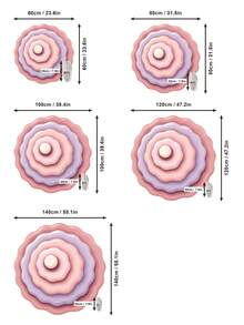 1pc Ripple Round Area Rug, Concentric Wave Ridge Carpet In Pink And Lilac, Abstract Modern Bedroom Floor Mat, Minimalist Vanity Corner Rug, Soft Aesthetic Dorm Accent Mat - Baby Pink - View 4