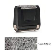 1pc 1.65 Inch Wide Privacy Roller Stamp, Identity Information Leakage Protection, Express Package, Letter And Document Address Confidentiality Masking Stamp - Black Shell - View 15