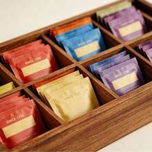 Wooden Multi-Compartment Tea Bag Storage Box, Home Coffee & Tea Bag Organizer, Desktop Storage Box - Multicolor - View 5