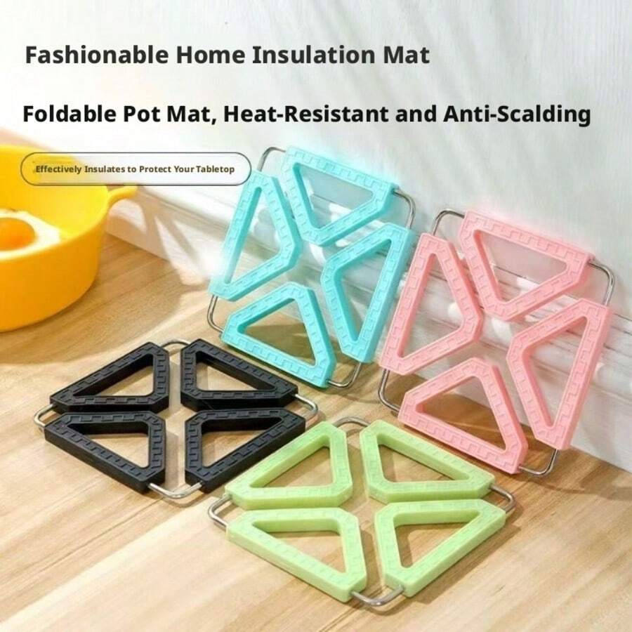 3pcs Foldable Silicone Heat-Resistant Pads, Thickened Pot Mats, Non-Slip Kitchen Table Mats, Multi-Functional Phone Tablet Cup Holder Support Pads, Countertop Protection Mats - View 1