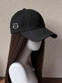 1pc Cute Cat Embroidered Baseball Cap, Adjustable Curved Brim Dad Hat, Lightweight All-Season Wear, Suitable For Travel, Sports And Daily Use - A - View 14