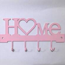 1pc Love Heart Wall Mounted Key Holder, 4-Hook Decorative Organizer With Screws For Keys, Jewelry, Lanyards, Entryway Bedroom Living Room Home Decor Storage Rack - Multicolor - View 13