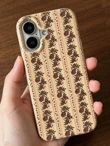 1pc Cottagecore Rose Pattern Anti‑Drop Phone Cover, Casual Outing Wear‑Resistant Protective Case, Birthday Present For Boys Girls, Compatible With IPhone 11 12 13 14 15 16 17 18 Pro Max - Multicolor - View 1