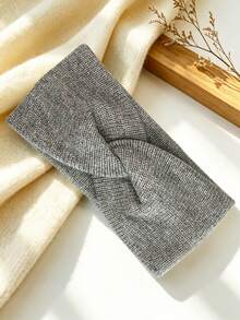 DUOJIAOYAN 1pc Autumn/Winter New Cross Gradient Dual-Color Patchwork Wide Elastic Hair Band, Sports Cold-Proof Warm Headband Accessory - Multicolor - View 14