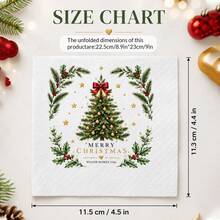 Custom Christmas Cocktail Napkins, Festive Wreath Holiday Table Decor, Personalized Name & Text Party Napkins, Customized Christmas Dinner Supplies, Customizable Text Xmas Table Accent, Holiday Gift For Family & Friends, Family Christmas Gift 2026 - Style C - View 2