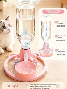 1pc Automatic Cat Water Fountain, Quiet Pet Water Dispenser, Portable Fun Water Design, Suitable For Travel Use Puppy Water Dispenser, Battery-Free, Perfect For Cats And Small Dogs, Ideal For Pet Owners, Great Gift For Christmas, Thanksgiving And New Year - Multicolor - View 3