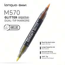 Languo Glitter Effect Brush Marker Set, Dual-Tip Dual-Color 1-5mm Soft Brush Shiny Markers For Graffiti, Writing And Art Projects - Multicolor - View 6