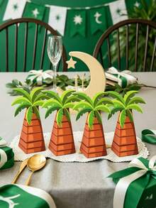 5pcs/1pc Saudi National Day Palm Tree Shaped Candy Gift Box, Saudi Arabia Theme Gift Packaging Box, Coconut Tree Pattern Paper Dessert Box, Suitable For Saudi National Day, Birthday, Welcome Party Favors, Ramadan Eid Gift Packaging Box, Middle Eastern Style Party Gift Box, With Ribbon, Festival Guest Favor Storage Gift Box, Arab Pattern Gift Box, Ramadan Party Packaging, Ramadan Favor, Candy Date Packaging Box, Festive Gift Box, 20pcs - Multicolor - View 8